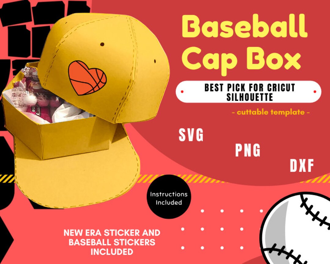 Baseball Treat Box SVG, Basketball Box SVG, Favor Box Cap Gift Box SVG Hat Box Templatecuttable