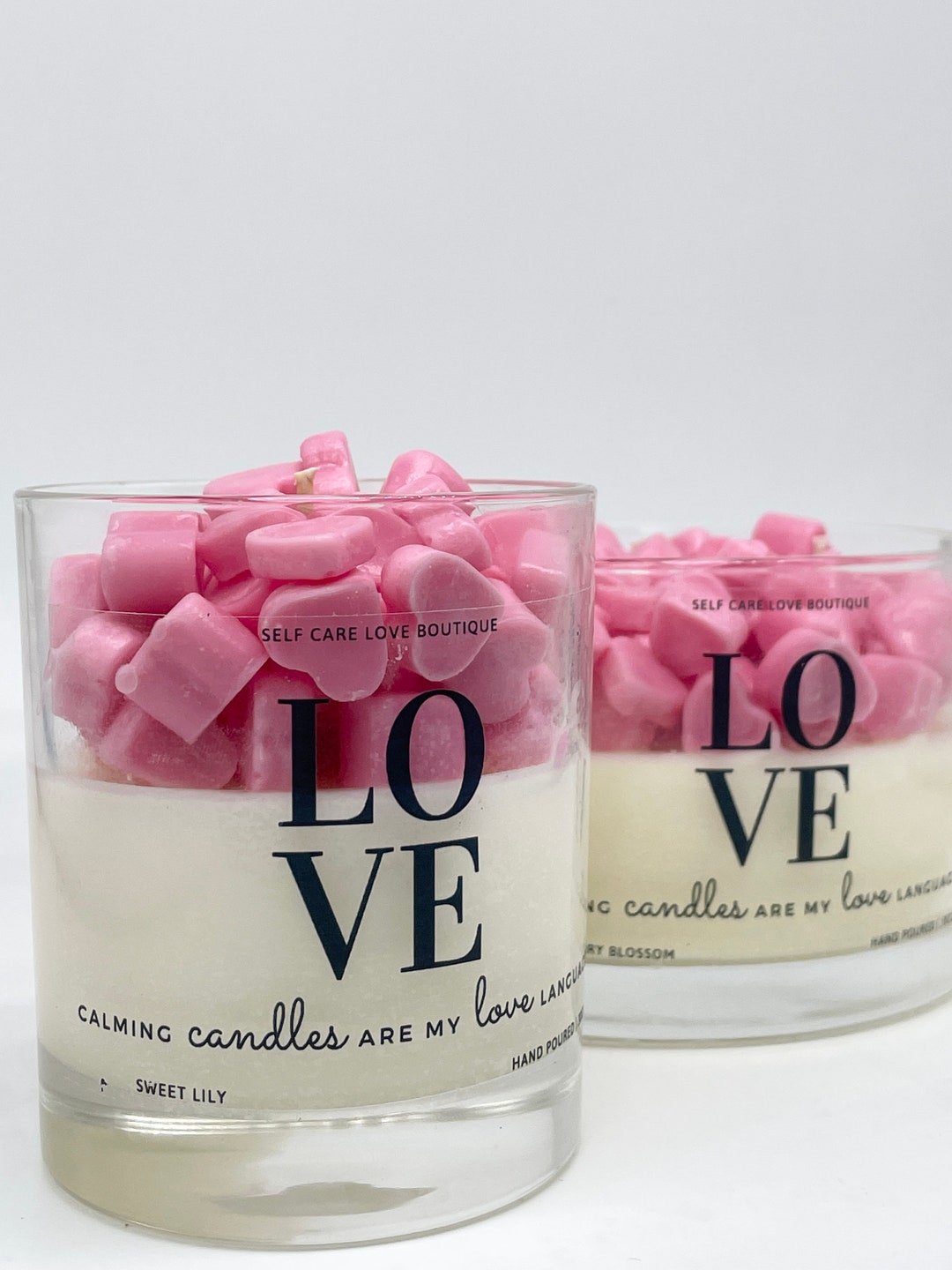 LOVE Language Candles Love Heart Candle BARBIE PINK 100 Etsy