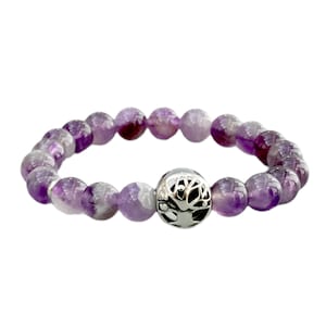 Amethyst with tree of life, aromatherapy bracelet