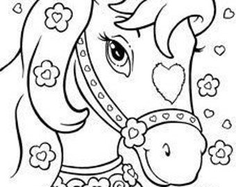 horse coloring pages etsy