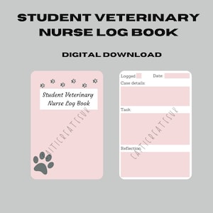 Student Veterinary Nurse Log Book - Pink