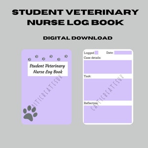 Student Veterinary Nurse Log Book - Lila