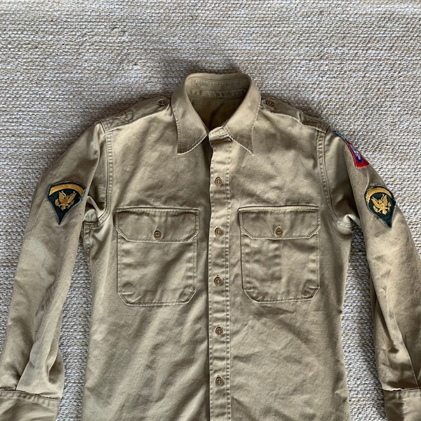 Vintage 50er Jahre Koreakrieg Ära 82nd Airborne US Army Military Shirt
