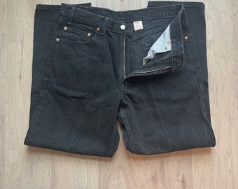 Levis 90's 36x30 Levi's 550 Relaxed Fit Tapered Black Jeans