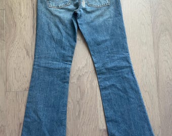 Salopette En Jean Femme Lucky Brand - Taille 4/27 - Coupe Bootcut Basse - Bleu Foncé - Occasion Très Bon état