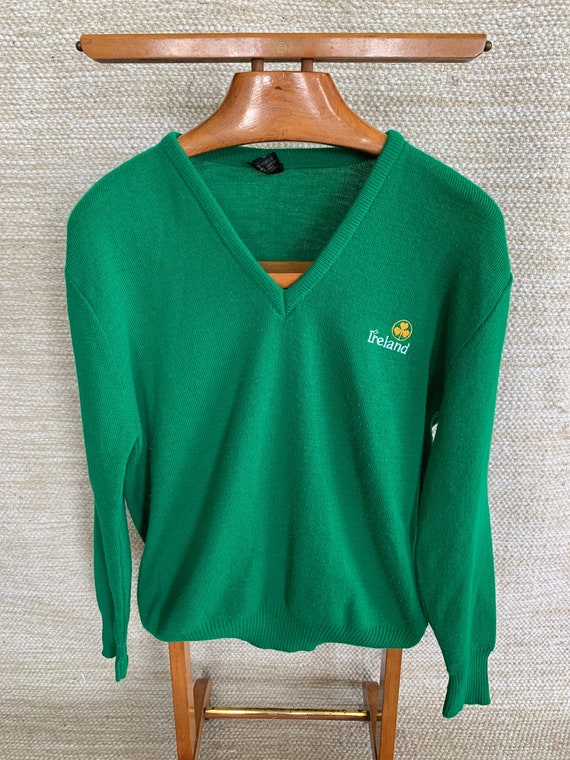 Vintage Blarney Castle Long Sleeve V Neck Sweater… - image 1