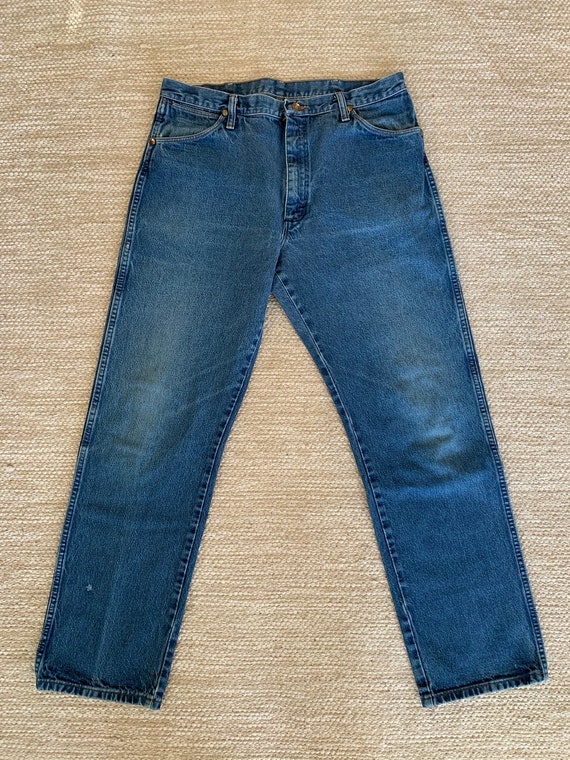 Vintage 90s Blue WRANGLER Cowboy Cut Denim Jeans - 36 X 30