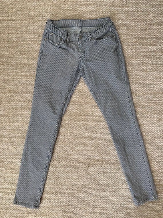 Levi's 524 Striped Skinny Super Low Jeans Size 5, 