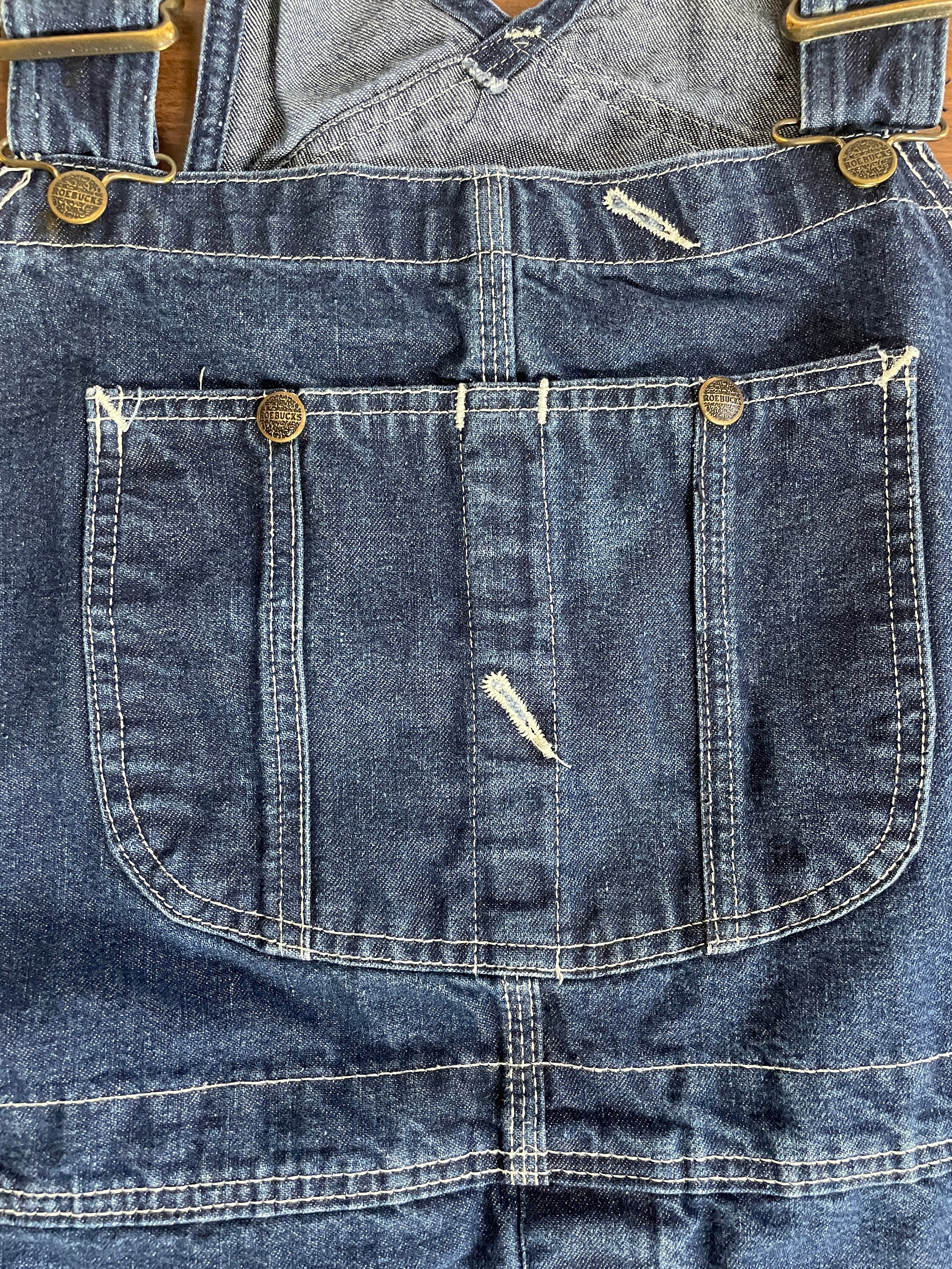 【W46】SLASH OVERALLS s06xxe 1946 T-BACK Size S/M Vintage 1930s 1940s Oshkosh “allover” 4 Button