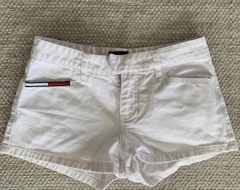 Vintage Tommy Jeans White Denim Shorts Size 3, Short Shorts With