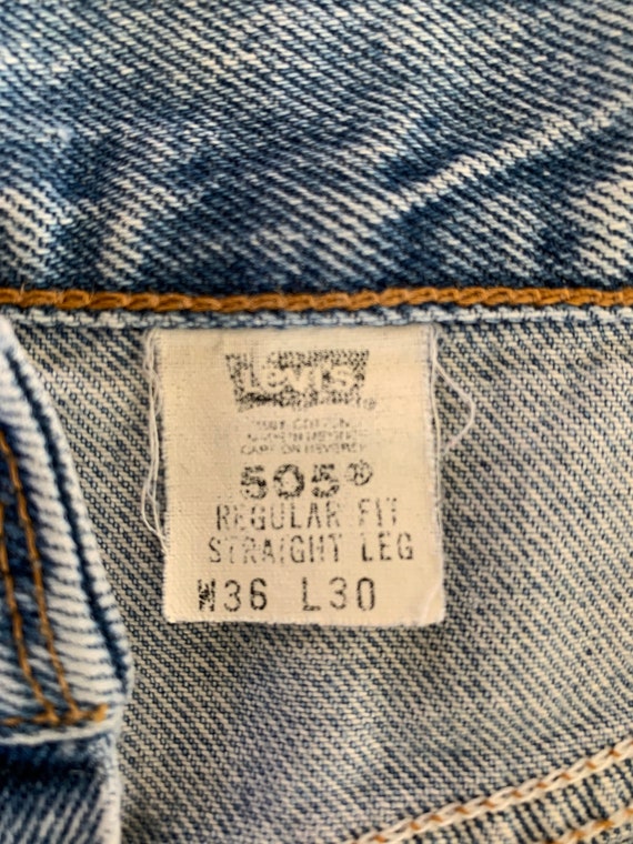Vntg 90's 36x30 Levi’s 505 Regular Fit Jeans, Mad… - image 3