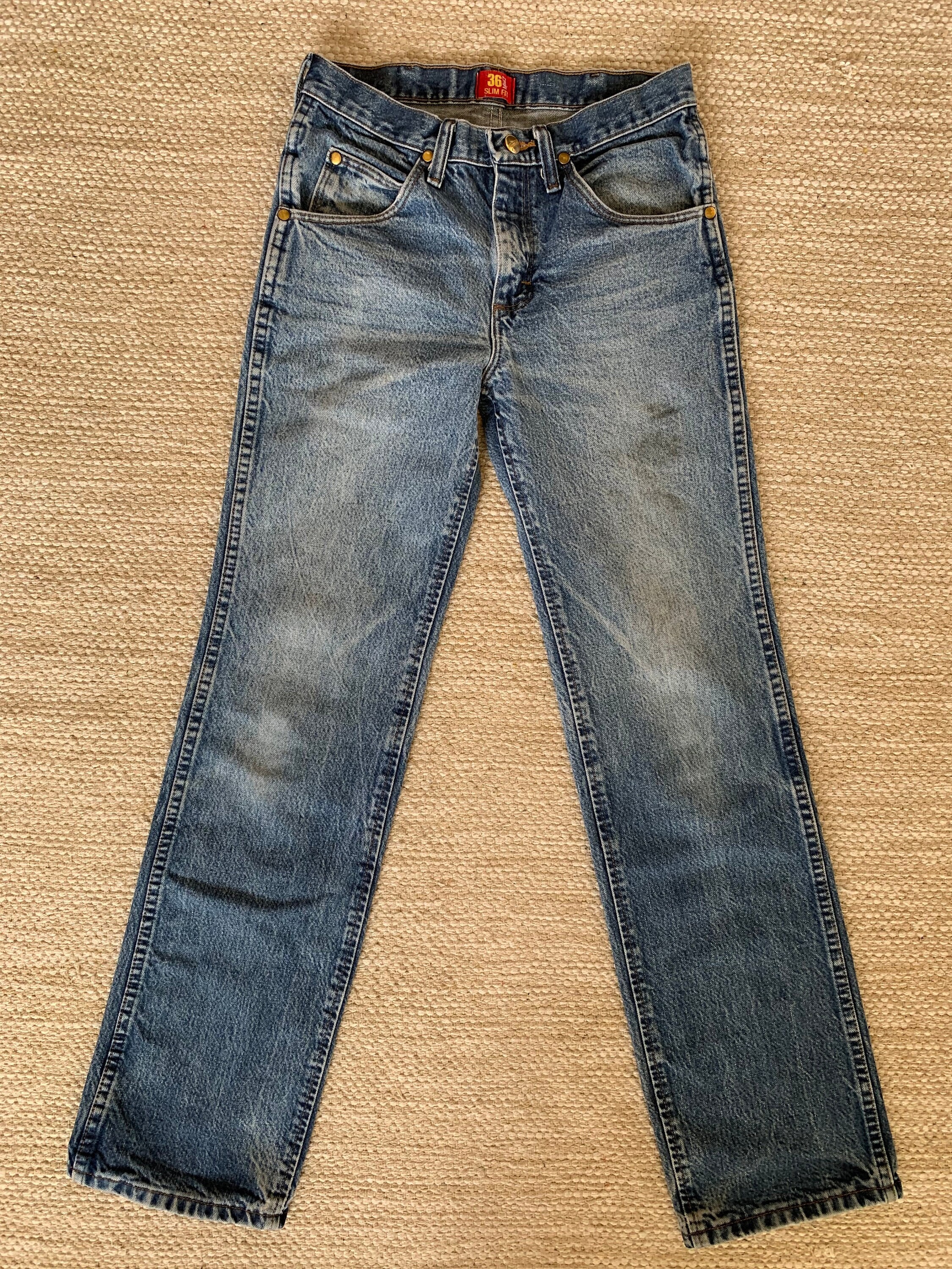 Vntg 90s 28x32 Wrangler Slim Fit Jeans 36MWZPD Vintage - Etsy