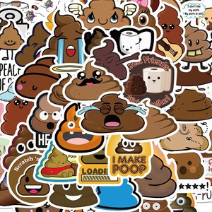 Random Poop Sticker Pack! Cute Poop Emojis, Pile of Poo Stickers, Prank Decals, Waterproof Laptop Stickers [10 Stickers]
