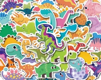Cute Dinosaur Sticker Pack, Waterproof Laptop Decals [10 Stickers]