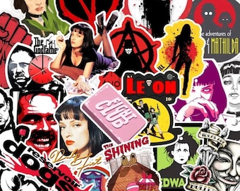 Classic Movie Waterproof Sticker Pack, Popular Films, 2" (10 Stickers)