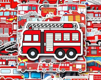 Paquete de pegatinas para camiones de bomberos: Calcomanías de bomberos al azar (10 pegatinas)