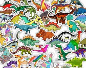 Cartoon Dinosaur Sticker Pack, Waterproof Dino Decals (10 Stickers)