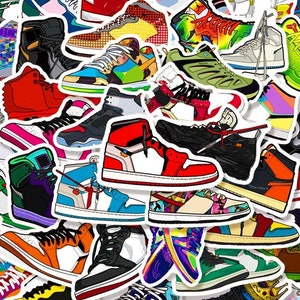 Zufälliges Schuh Sticker Pack! Turnschuhe, Stiefel, Laufschuhe, Golfschuhe, Yoga, coole Sticker! Wasserfeste Laptop Aufkleber [10 Aufkleber]