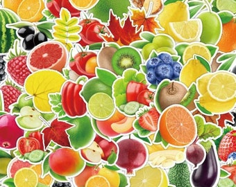 Random Fruit & Vegetable Stickers: Waterproof Kitchen Decals [10 Pack]