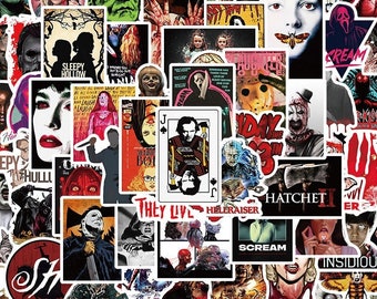 Random Horror Sticker Pack! Horror Movies, Halloween Characters, Thriller Shows, Waterproof Planner Stickers, Laptop Stickers [10 Stickers]
