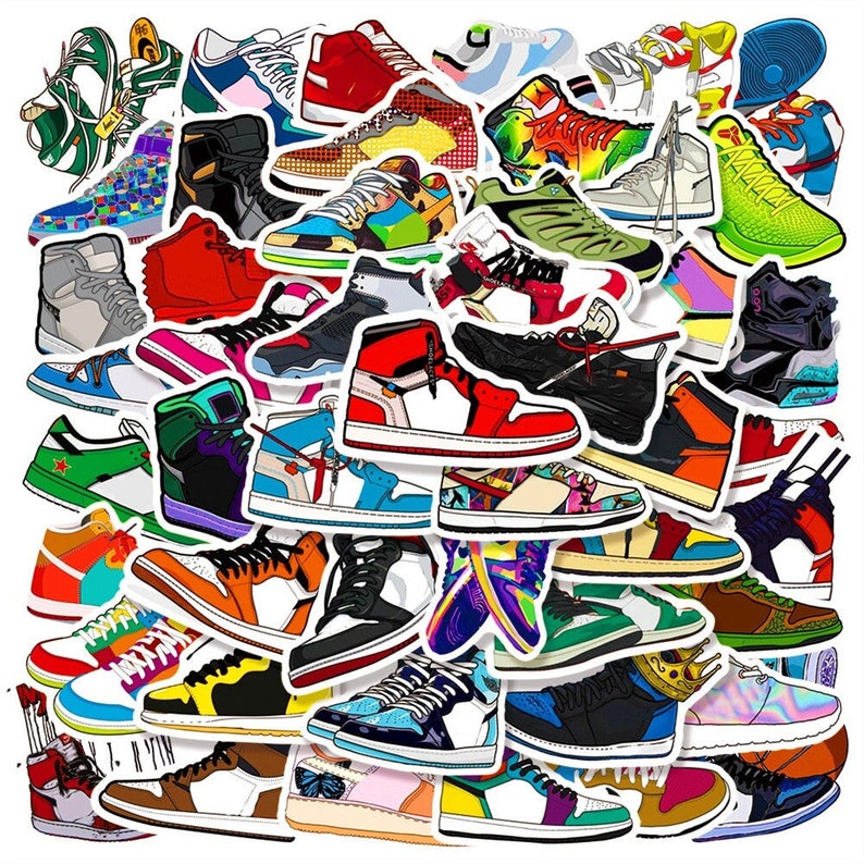 Shoe Sticker Pack, Random Footwear Stickers, Waterproof Vinyl Decals ...