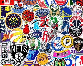 Basketball Team Stickers, NBA Decals, Waterproof Sport Stickers (10-Pack)