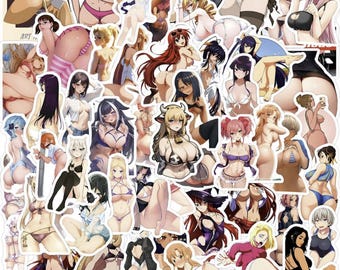 Random Waifu Cartoon Sexy Hentai Anime Models, Pin-Up Girls, Waterproof Vinyl Stickers [10 Stickers]