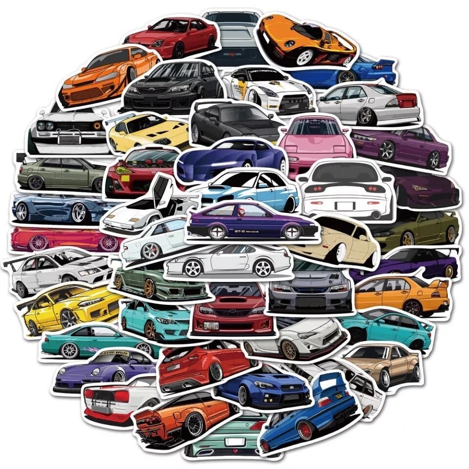 Random Car Sticker Pack Exotic Sports Cars Roadsters JDM Etsy