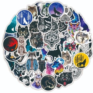 Random Wolf Sticker Pack! Wolf Portraits, Cartoon Canines, Dogs, Cute Wolves, Waterproof Laptop Planner Stickers [10 Stickers]