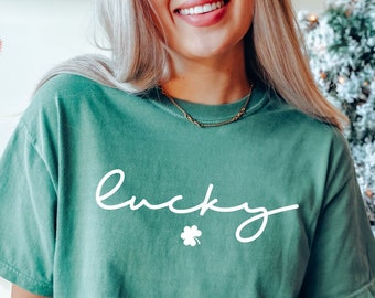 Womens st patricks day shirt, womens st pattys day shirt, st pattys day women, st pattys day outfit, lucky shirt, shamrock shirt, Comfort Co