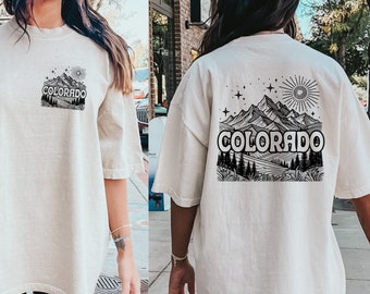 Colorado Tee, Colorado Graphic Tee, Rocky Mountains, Colorado, Boho Tee, Vintage Inspired Cotton T-shirt, Unisex Tee, Comfort Colors Tee