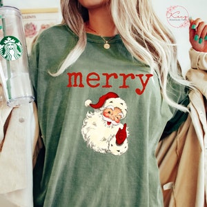 Merry Christmas Shirt, Fall Winter Cozy Outfit, Christmas Outfit t-shirt, holiday minimal Christmas vibes t-shirt, holiday, Comfort Color