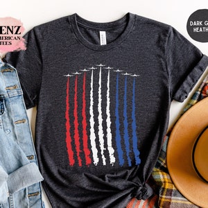 Red White Blue Air Force Flyover Men&#39;s T-Shirt,4th Of July Shirt,Red Wine Blue,Independence Day Shirt,American Flag,Patriotic USA Gift