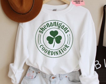 Shenanigans Coordinator Sweatshirt, Cute Shamrocks Sweatshirt, Womens St Patrick's Day Sweatshirt, Happy Shamrock Shirt, Lucky Shirt