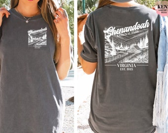 Comfort Colors Shenandoah National Park Tshirt, Virginia Vacation Shirts, National Parks Apparel, Nature Themed Gifts, Hiking Camping Trial