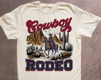 Western Cowboy Rodeo Tshirt, Vintage 90s Graphic Western Sweater, Retro Beer TShirt, Rodeo Oversize Cowboy Hood, Wild West Gift Tee, Cowgirl