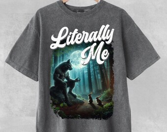 Wolf Funny Vintage T-Shirt, Retro Meme Tee, Grunge Clothing Aesthetic, Emo Silly Animal Graphic Shirt, Alpha Wolf Shirt, Washed Shirt Cute