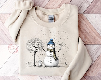 Christmas Snowman Sweatshirt, Christmas Sweatshirt, Snowman Shirt, Snowman T-Shirt, Christmas Crewneck, Christmas Shirts for Women
