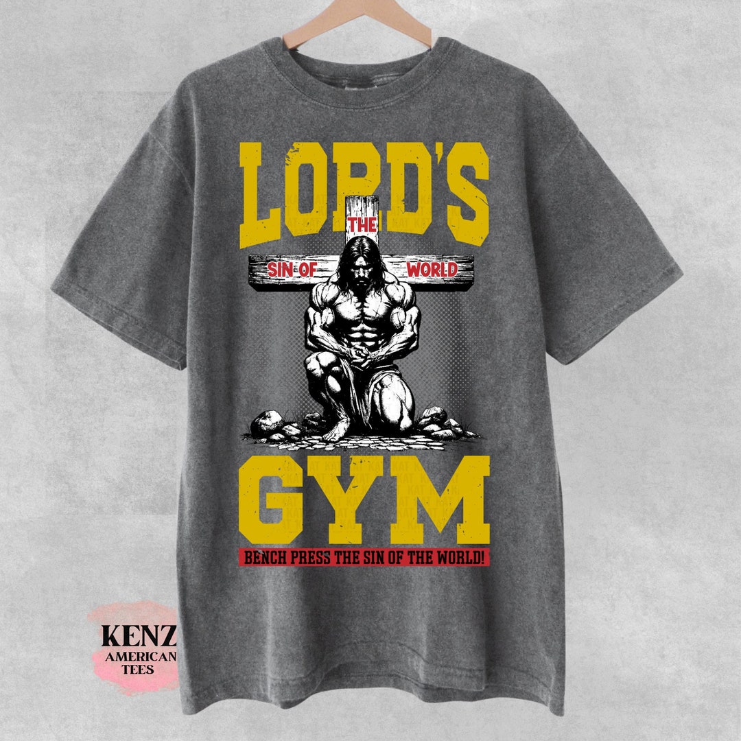 Lords Gym Vintage 90s Graphic Shirt, Jesus Pump Cover Shirt, Bench