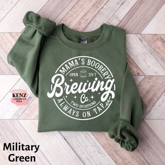 Brewing Co Sweatshirt, Funny Breast Feeding Crewneck Sweatshirt, Mama's Boobery Pullover, New Mom Sweatshirt, Mother's Day Sweatshirt Tee
