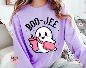 Halloween Ghost Sweatshirt, Boo Jee Shirt, Boo Shirt, Spooky Ghost Hoodie, Spooky Season Ghost Sweater, Spooky Vibes Shirt, Halloween Gifts