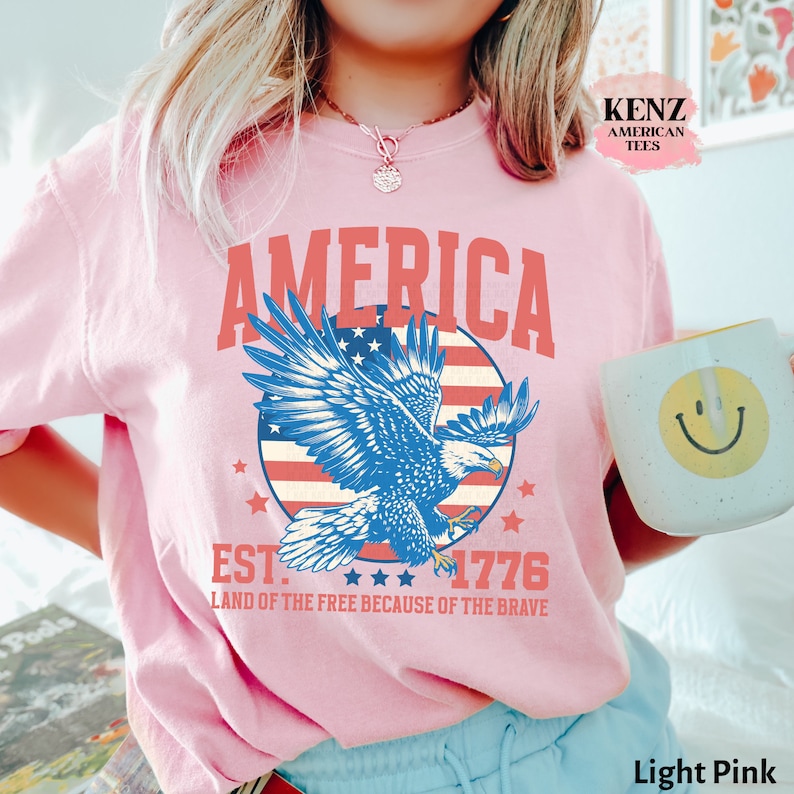 USA shirt, Summer BBQ t-shirt, Red White and Blue, America Tee, Comfort Colors® Women's 4th of July, Fourth of July Shirt T-Shirt, 1776 Tee