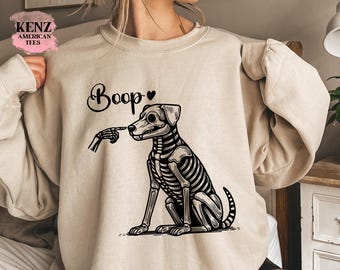 Dog Skeleton Sweatshirt, Funny Dog Shirt, Dog Lover Gifts, Dog Mom Sweatshirt, Spooky Dog Shirt, Skeleton Sweatshirt, Retro Halloween Season