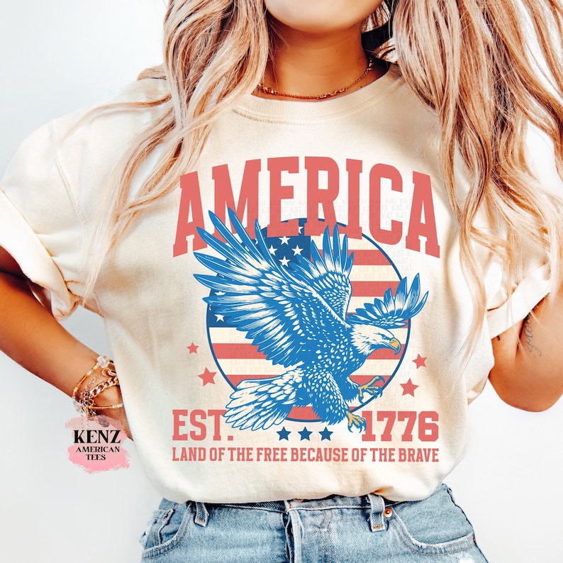 USA shirt, Summer BBQ t-shirt, Red White and Blue, America Tee, Comfort Colors® Women's 4th of July, Fourth of July Shirt T-Shirt, 1776 Tee