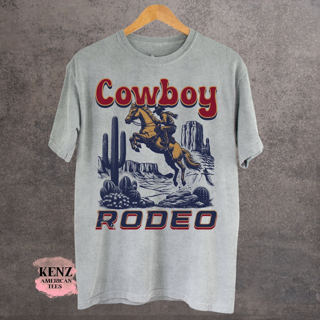 Cowboy Graphic Round Neck Short Sleeve T-Shirt main image 0
