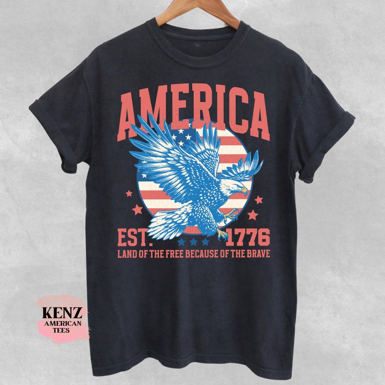 USA shirt, Summer BBQ t-shirt, Red White and Blue, America Tee, Comfort Colors® Women's 4th of July, Fourth of July Shirt T-Shirt, 1776 Tee