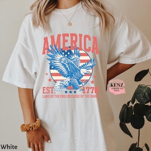 USA shirt, Summer BBQ t-shirt, Red White and Blue, America Tee, Comfort Colors® Women's 4th of July, Fourth of July Shirt T-Shirt, 1776 Tee