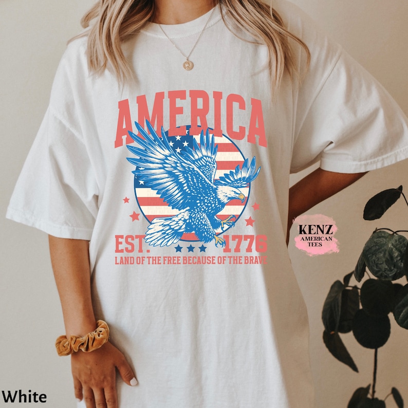 USA shirt, Summer BBQ t-shirt, Red White and Blue, America Tee, Comfort Colors® Women's 4th of July, Fourth of July Shirt T-Shirt, 1776 Tee
