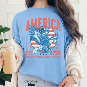 USA shirt, Summer BBQ t-shirt, Red White and Blue, America Tee, Comfort Colors® Women's 4th of July, Fourth of July Shirt T-Shirt, 1776 Tee