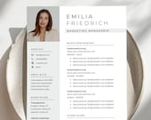 Bewerbungsvorlage modern grau | Lebenslauf & Anschreiben Vorlage für Word | Professionelles CV Template | Modern Resume